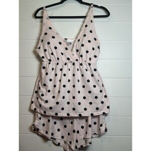Marilyn Monroe 2 pc. Pink/black Camisole Shorts Sleep Pajama‎ Set  Women's Large